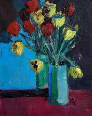 Brian Ballard, Roses in Mirror, 2023, oil on canvas