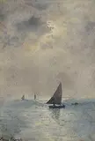 William Percy French, Sailing Off Achill, watercolour on paper