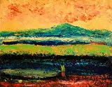 Daniel O'Neill, Landscape, Tyrella, oil on board