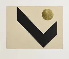 Patrick Scott, Tangram IV, 2005, carborundum and gold leaf - number 33 from an edition of 75
