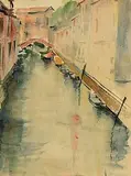 May Guinness, Canal, Venice, watercolour on paper