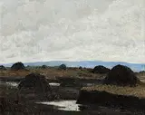 Paul Henry, A Grey Day on the Bog, 1928, oil on board