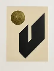 Patrick Scott, Tangram III, 2005, carborundum and gold leaf - number 1 from an edition of 75