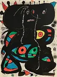 Joan Miro Spanish, Hommage aux Prix Nobel - Tribute to the Nobel Prize, 1976, original lithograph in colours - number 43 from an edition of 100 - published by Galerie Borjeson Malmo and printed by Poligrafa, Barcelona in 1976