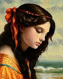 Ken Hamilton, The Red Ribbon, oil on board