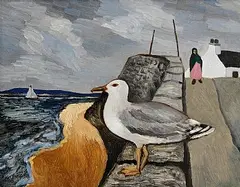 James MacIntyre, Island Life, Inishlacken, oil on board