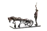 John Behan, Famine Cart, unique bronze on steel base