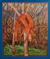 Brian Bourke Hrha Irish, Dead Fox, oil on canvas
