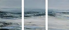 Mary Lohan, Coastal Landscape, triptych oil on canvas
