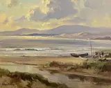 Frank McKelvey, Unloading the Catch, oil on canvas