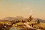 Thomas Danby, Figures and Cattle in a Mountainous Landscape, 1857, oil on canvas