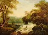 William Howis, Salmon Leap near Lucan, oil on canvas