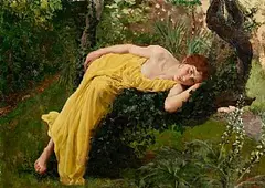 Anna Alexandra MacRory, Woman Reclining on a Tree Branch, 1894, oil on canvas