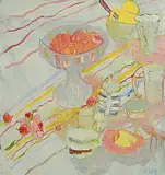 Elizabeth Cope, Summer Fruits, oil on board