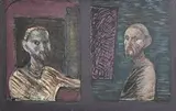 Brian Bourke Hrha Irish, Two Self Portraits, oil on canvas