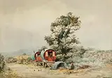 Frank Egginton, Gypsy Caravans, watercolour on paper