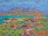 Desmond Carrick, East End, Inishbofin, oil on board