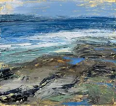 Mayo Coastline by Donald Teskey, acrylic on paper, sold Apr 2025