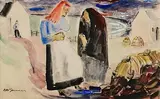 Norah McGuinness, Gossip, 1948, gouache and watercolour on paper