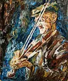 Liam O'Neill, The Fiddler, oil on canvas