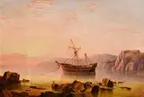 Shipwreck on a Rocky Coastline by George Mounsey Wheatley Atkinson, 1851, oil on canvas, offered Apr 2025