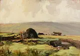 James Humbert Craig, A Day on the Bog, oil on board