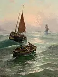 Thomas Rose Miles, Bringing in the Catch, oil on canvas