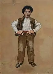 Seán Keating, Aran Islander, 1972, pastel on paper