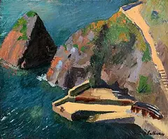 Seán O'Sullivan, Dunquin Pier, Kerry, oil on board
