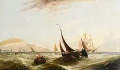 Edwin Hayes, Shipping Off Dover, oil on canvas