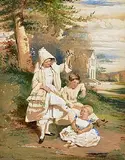 Erskine Nicol, Three Children in a Garden