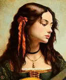 Ken Hamilton, The Demure Young Lady, oil on board