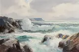 Seas from the Nor. East, Ballintoy, Co. Antrim by Maurice Canning Wilks, oil on canvas, sold Apr 2025