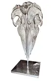 Dr. Dublin, Beauty and Death, 2007, fossilised whale skull inlaid with pure silver mounted on stand