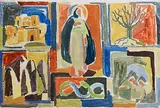 Elizabeth Rivers, Our Lady of the Apocalypse, watercolour on paper