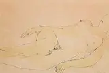 Patrick Swift, Reclining Nude, 1977, pen, ink and wash on paper