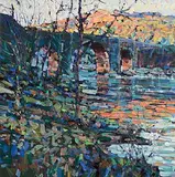Chill November Evening, St. Laurent le Minier by Arthur K. Maderson, oil on board, sold Oct 2024