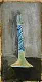 Charles Brady, The Trumpet, oil on Manhattan telephone directory paper