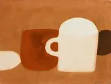 William Scott, Still Life Brown Theme I, 1968, gouache on paper