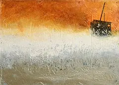 White Water by Hughie O'Donoghue, 2019, oil on tarpaulin, offered Oct 2024