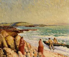 Charles Vincent Lamb, Bringing in the Curragh, oil on canvas