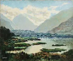 William Conor, Bog and Sky, oil on canvas