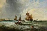 Edwin Hayes, Awaiting the Pilot Boat, oil on board