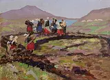 Letitia Marion Hamilton, Achill Island, Co. Mayo (Figures on the Bog), oil on board