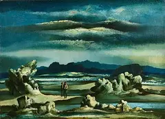 Daniel O'Neill, Figures on the Beach, Donegal, oil on canvas