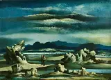 Daniel O'Neill, Figures on the Beach, Donegal, oil on canvas