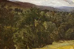 Study: Trees by Nathaniel Hone, oil on canvas laid on board, offered Oct 2024