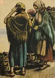 William Conor, Bringing Home The Turf, wax crayon on paper
