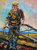 Liam O'Neill, Turning the Sod, oil on canvas