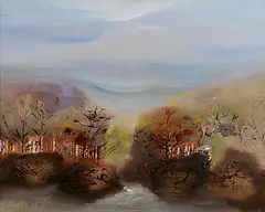 Entrance to a Lake, Co. Wicklow by Richard Kingston, oil on board, sold Oct 2024
